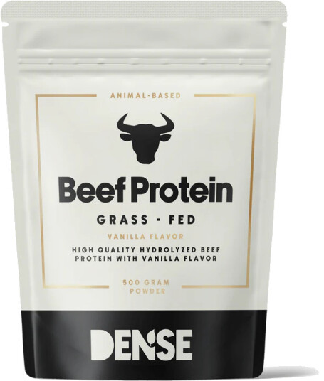 DENSE Beef Protein Vaniljesmak Proteinpulver fra gressforet storfe 500g DENSE Beef Protein Vaniljesmak Proteinpulver fra gressforet storfe 500g