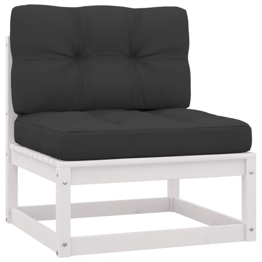 vidaXL Hagesofagruppe med puter 2 deler hvit heltre furu vidaXL Hagesofagruppe med puter 2 deler hvit heltre furu