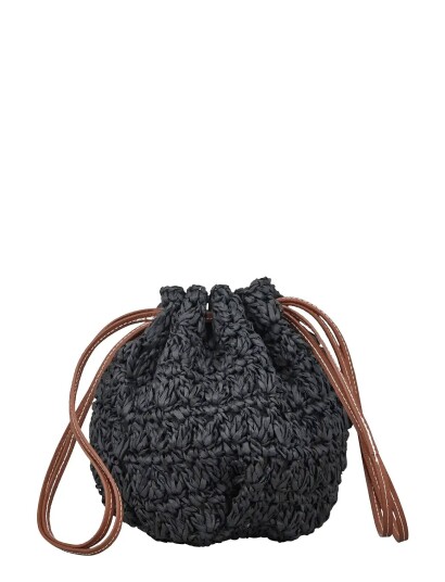 Becksöndergaard Mesh Straw Bina Bag   Black   