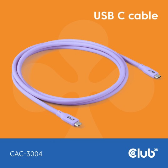 Club 3D Usb C Cable Purple