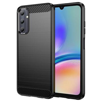 Samsung Galaxy A05s Børstet TPU Deksel Karbonfiber Svart