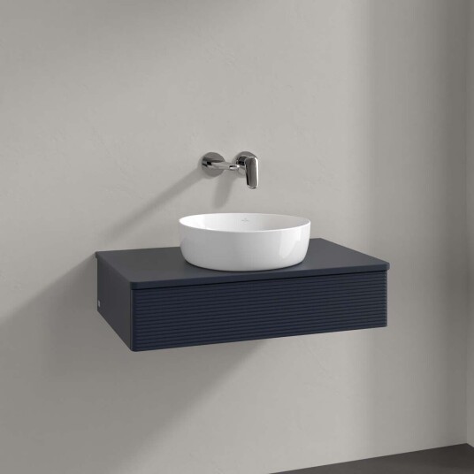 Villeroy & Boch Antao Servantskap med 1 skuff 80x50x19 cm m/lys Blå Matt