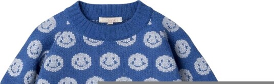 Fliink Genser Strikk Bon Emoji Insignia Blue Fliink 2 3 år (92 98) Genser Blå Hvit