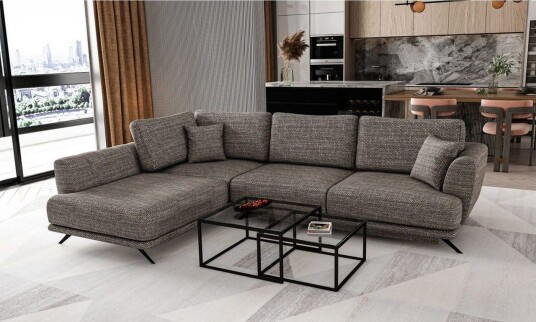 Seksjon Eltap Larde 286x191x90 cm Marte 130 Grå Venstre