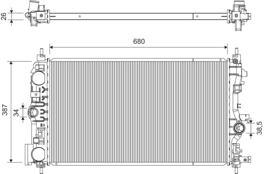 VALEO 701385 Radiator motorkjøling VALEO 701385 Radiator motorkjøling