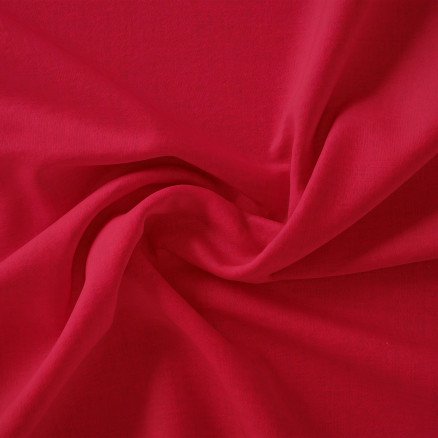 Stoffabrics Swan Solid Bomullslerret Stoff 150cm 445 Mørkerød 50cm