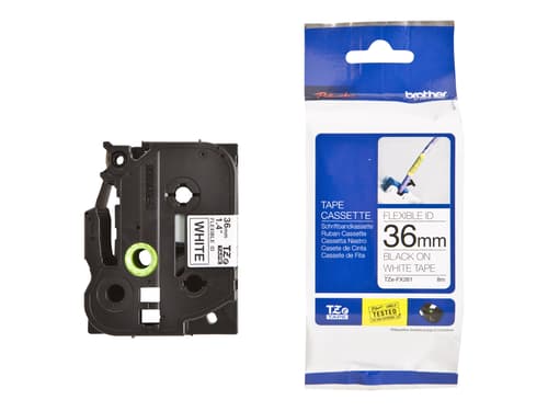 Brother Tape 36mm Tze-fx261 Svart/hvit Fleksibel Brother Tape 36mm Tze-fx261 Svart/hvit Fleksibel