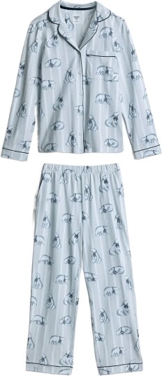 Chelsea Peers Organic Cotton Polar Bear Stripe Print Long Pyjama Set   WHITE   40