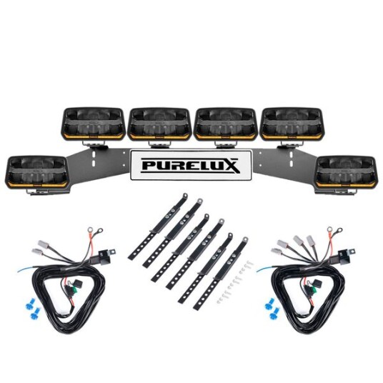 Ekstralys PURELUX Panther 11 Rektangulær / 24 cm / 170W 6 stk Komplett pakke WRC