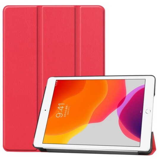 INCOVER Apple iPad 10.2" (2021 / 2020 / 2019) Skinn Flip Deksel m. Stativ - Rød