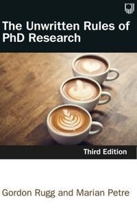 The Unwritten Rules Of Phd Research 3e Av Marian Petre, Gordon Rugg
