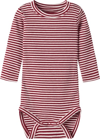Name It Rød Dahlia Langermet Body Størrelse 56
