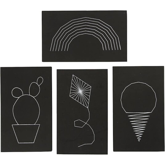 Mosgummi Creativ Company String Art Svart 20X12 cm Tykkelse 10 mm 16 St/1 Pk