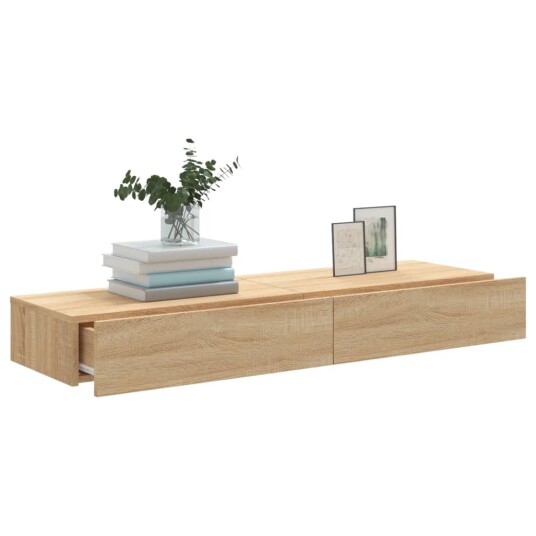  TV-benker med LED-lys 2 stk sonoma eik 60x35x15,5 cm 8721012262027