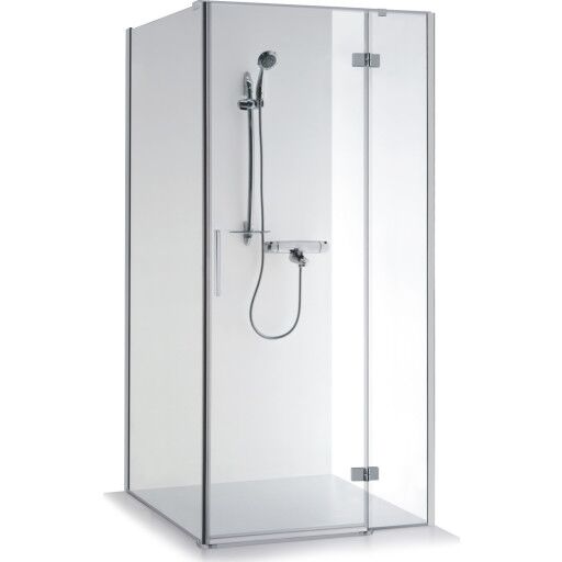 Brasta Nina Plus dusjvegg, 90x90x200 cm, klart glass, krom profil Brasta Nina Plus dusjvegg, 90x90x200 cm, klart glass, krom profil