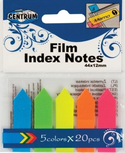 Centrum Indeksfliker 45X12 Mm Neonpiler 5 Farger 20 Stk Per Kort Centrum Indeksfliker 45X12 Mm Neonpiler 5 Farger 20 Stk Per Kort