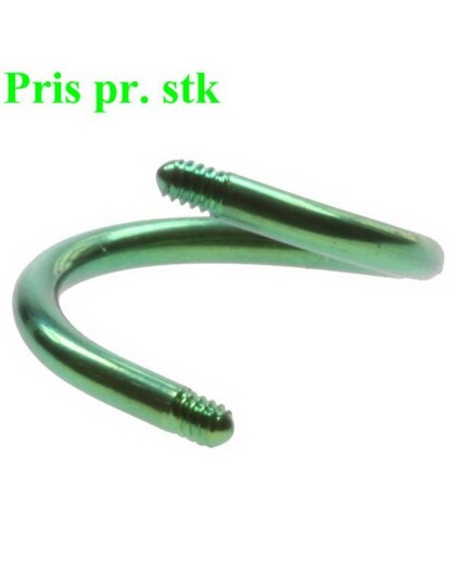 Utgått 8 x 12 mm Grønn Curved stang Titan stang