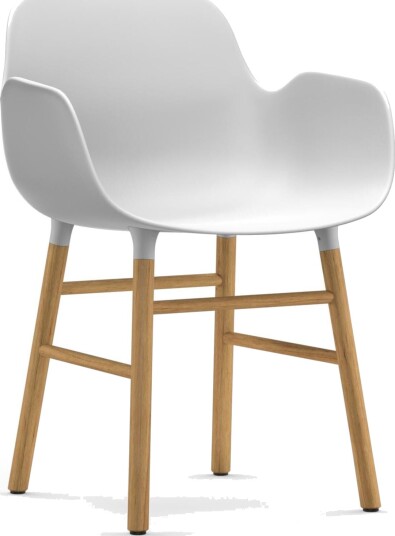 Normann Copenhagen Form Spisestuestol med Armlener Hvit/ Eik Normann Copenhagen Form Spisestuestol med Armlener Hvit/ Eik