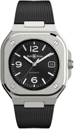Bell & Ross Herreklokke BR05A BL ST/SRB Br 05 Sort/Gummi