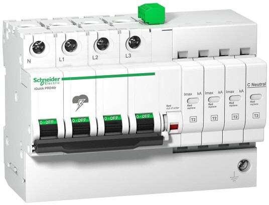 Schneider Electric A9L16297 Overspenningsvern Quick PRD 20R type 2 3P+N Stikkontakter & kabler