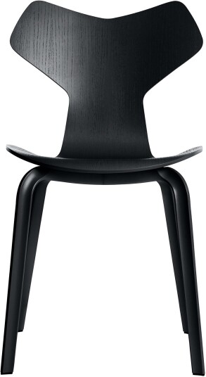 Fritz Hansen - 4130 Grand Prix Svart Askfanér Spisestoler Arne Jacobsen Metall/tre