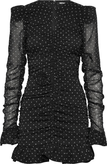 ROTATE Birger Christensen Printed Long Sleeve Dress Black 34
