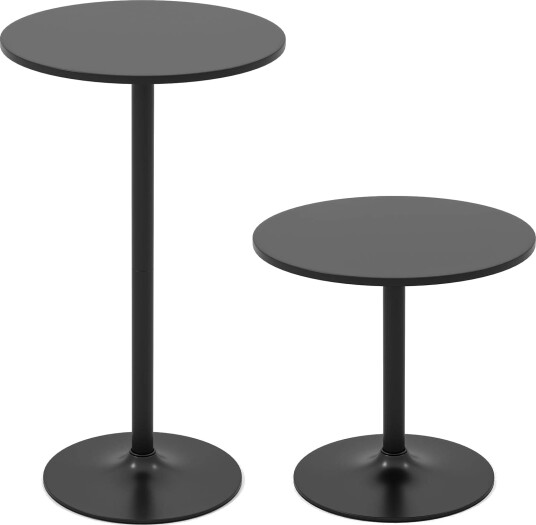 Justerbart høyde bistrobordsett – svart 60 cm diameter
