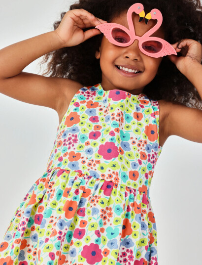 Boboli Satin Dress Floral For Girl  Bci Multi/patterned 116