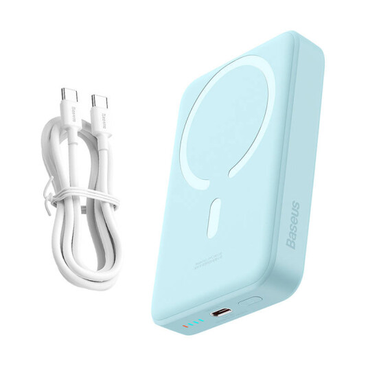 Baseus 10000 mAh Magnetic Powerbank med 30W Trådløs Lading - Blå
