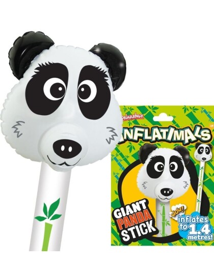 Inflatimals Panda Stor Uppblåsbar Panda på Pinne 1,4 Meter
