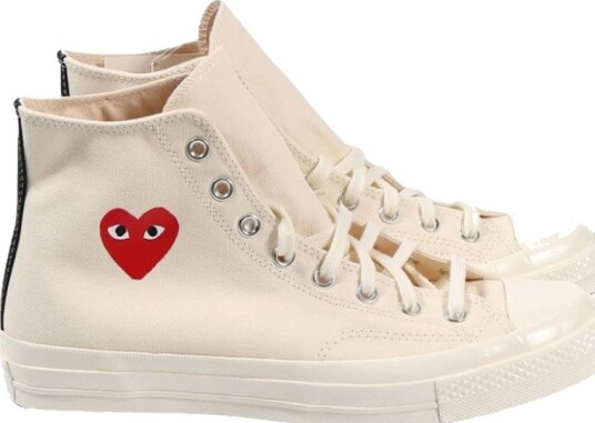 Comme des Garçons Play Converse High Top Sneakers Cream 42 Comme des Garçons Play Converse High Top Sneakers Cream 42