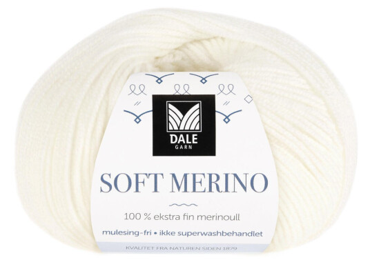 Dale Garn Dale Soft Merino 3001 Hvit