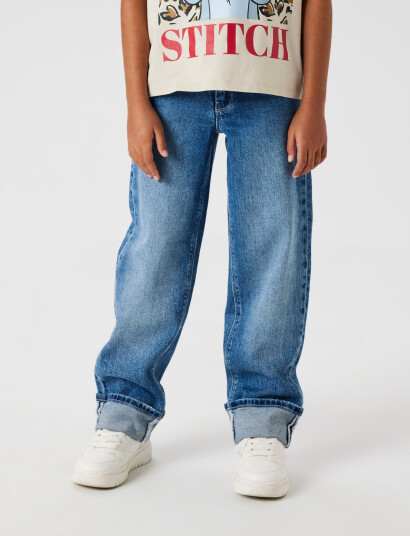 name it Nkfrose Straight Fold Jeans 4224-Az Noos Blue 158
