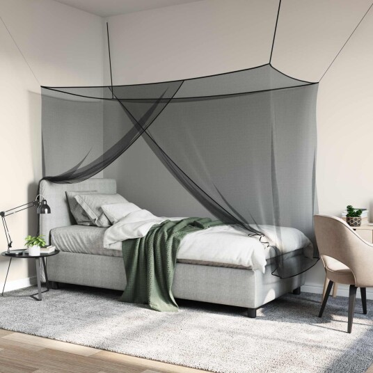vidaXL Myggnett for seng 156 mask Svart 220 x 120 x 150 cm Polyester