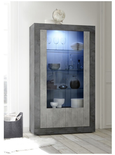 Urbino Vitrineskap 110 cm Grå