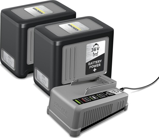 Kärcher Power+ 36/60 Ladepakke 2 Stk 36 v, 6,0 ah Batterier, 1 Stk Lader
