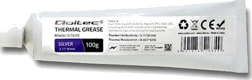 Qoltec Kjølepasta 100g 3.17 W/mK Sølv