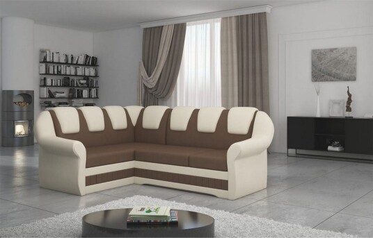 Seksjonssofa Eltap Lord II 243x195x112 cm Soft 15 Soft 33 Brun Beige Venstre