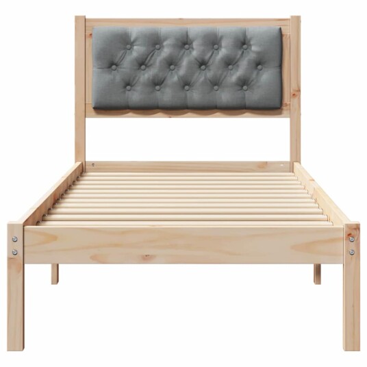 Sengestamme med hodegjerde Lysegrå 80 x 200 cm Massiv furu Sengestamme med hodegjerde Lysegrå 80 x 200 cm Massiv furu