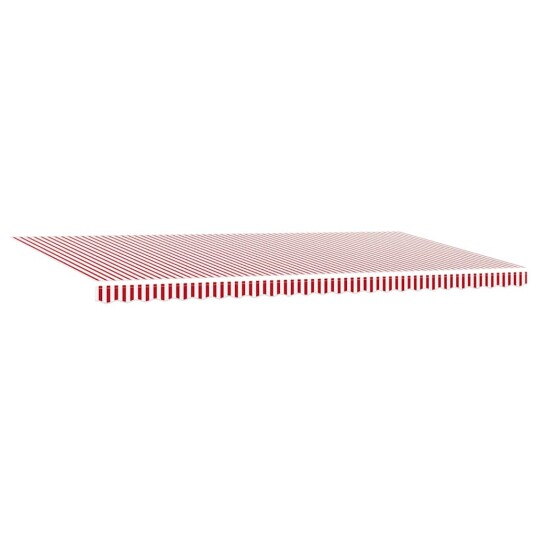  Automatisk Uttrekkbar Markise med LED Rød og Hvit Stripete 600x300 cm