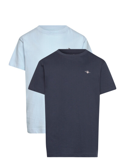 GANT C Neck T Shirt 2 Pack Blue 134 140