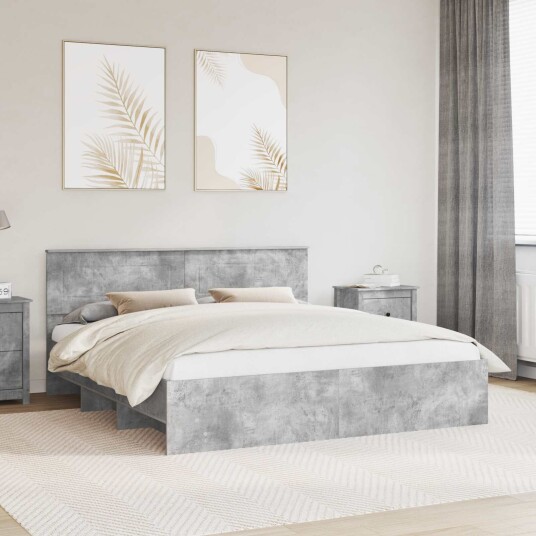 Sengestamme Betonggrå 180 x 200 cm Konstruert tre