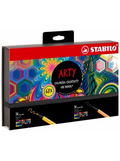 STABILO ARTY Creative Set 68 pens Point 88 & Pen 68 34 of each STABILO ARTY Creative Set 68 pens Point 88 & Pen 68 34 of each