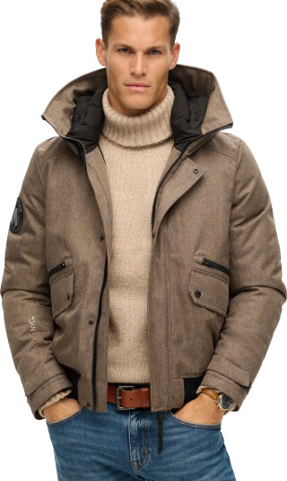Superdry City Tweed Padded Bomber Jkt - Brown - XXL