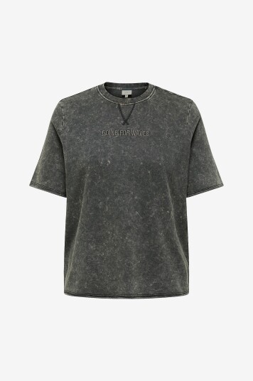 Only Carmakoma - Topp carAston S/S O-neck Sweat Tee Jrs - Svart