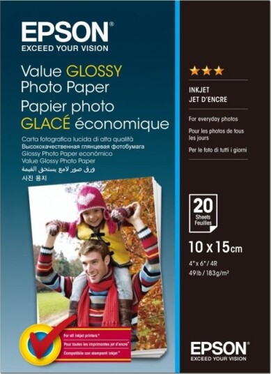 Epson Value Fotopapir 100x150 mm Blank 183 g/m² 20 ark