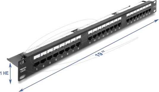 Delock Patchpanel Cat.6 Svart