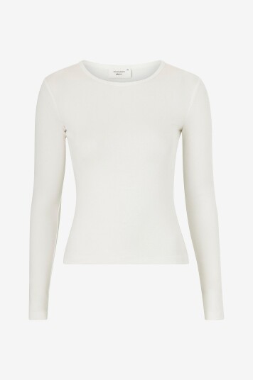 Gina Tricot Topp Basic Long Sleeve Top Hvit