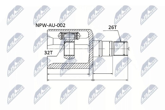 Nty Drivknute drivaksel NTY NPW AU 002 Nty Drivknute drivaksel NTY NPW AU 002