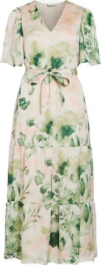 Vila Maxikjole viMolina V neck 2/4 Ankle Dress Beige